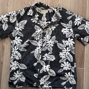 Cookie Street Men's Black & White Floral Button-Down Shirt